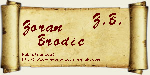 Zoran Brodić vizit kartica
